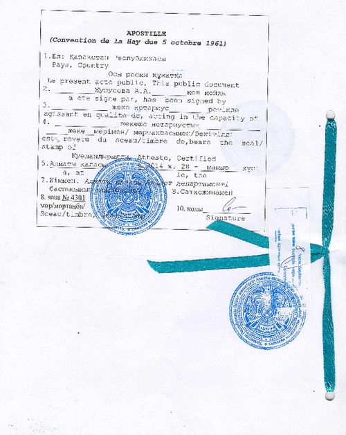 Образец оформления справки об отсутствии судимости в Казахстане для Италии