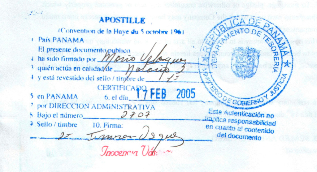 An apostille is a special stamp